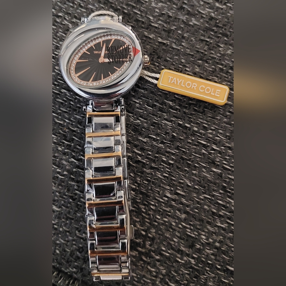 Taylor cole Silver and Black Wearable Watch